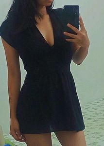 Elegant Black Dress with Belt