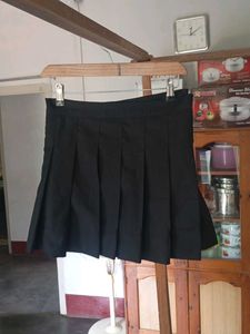 Black Pleated Mini Skirt