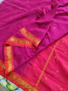 Magenta With Golden Pink Saree