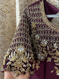 Elegant Purple Anarkali Gown