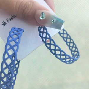 y2k retro blue hoop earrings ✧