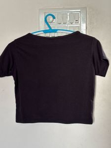 Black Cropped T-Shirt