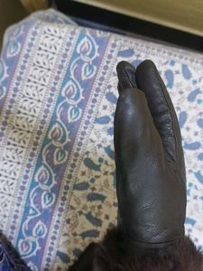 Leather Gloves with Fur Cuff