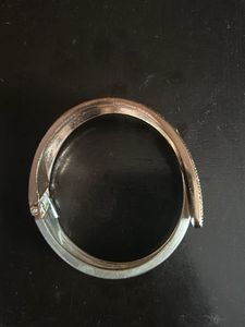 Textured Silver Bangle Bracelet