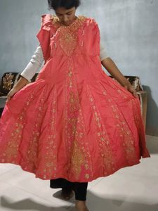 3 colour available Green &amp; Gold Embroidered Anarka