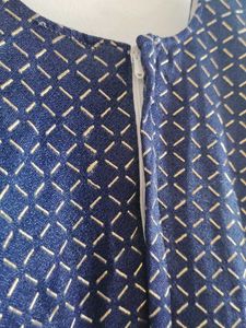Blue Patterned Party Dress