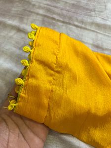 Yellow Embroidered Chiffon Saree