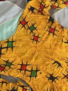 Yellow Printed Kurti