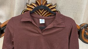 Brown Long Sleeve Top