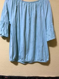 Blue Peplum Top