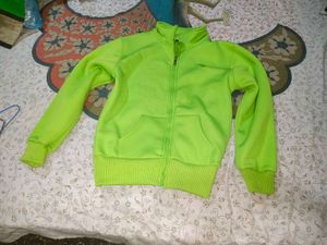 Women Neon Green Winter Sweater Zipper Imported