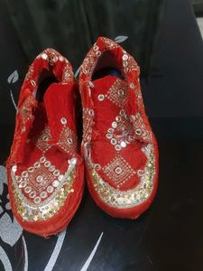 Red Sequin Embellished Shoes