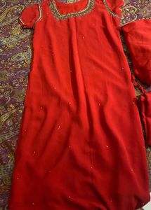 Red Kurta Set