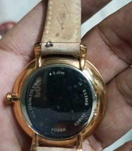 Fossil Orignal Three-Hand Date Blush Leather Women