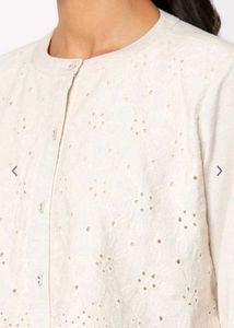 Off White Floral Embroidered Top