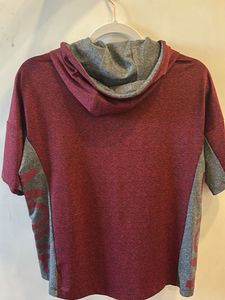 Maroon Short Sleeve Hoodie