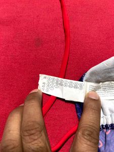 Red &amp; Blue Printed Monokini Swimsuit (Size 38