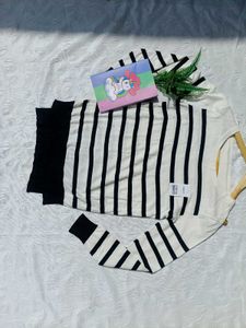 Y2K Striped Long Sleeve Winter Top