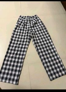 Plaid Wide Leg Pants