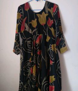 Black Flared Bottom Kurta