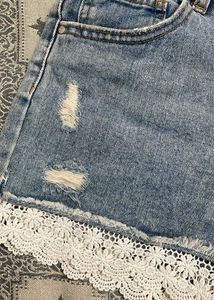 Denim Lace Shorts