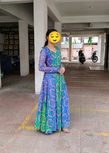 Ethnic Net Bandhni Gown