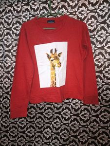 Red Giraffe Print Sweatshirt