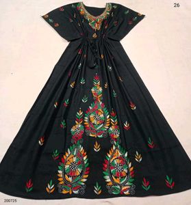 Kantha Stitched Kaftan Night Gown