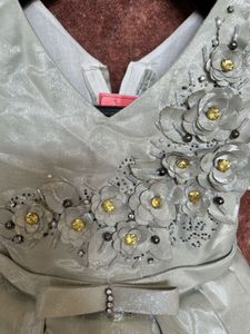 Sale !! Cute Silver Flower Girl Dress
