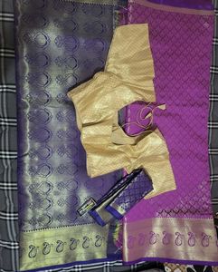 Elegant Purple Saree with Blouse