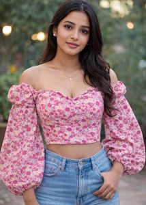 Floral Crop Top - Stylish & Trendy