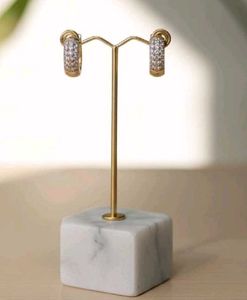 Small Sparkling Hoop Earrings Huggies Anti Tarnish