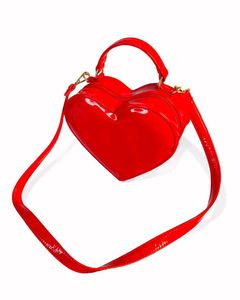 Red Heart Shaped Cross-body Bag