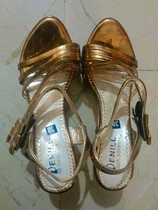 Metallic Strappy Heels