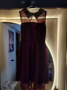 Maroon Collar Dress
