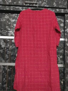 Maroon Printed Kurta