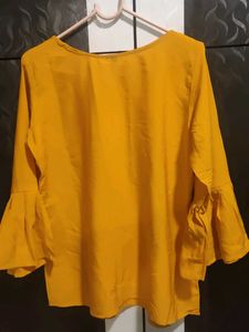 Mustard Bell Sleeve Top