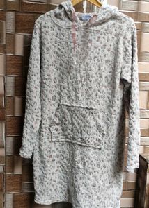 Cozy Animal Print Hoodie Dress
