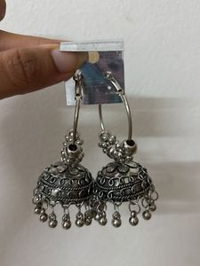 Silver Jhumka Earrings