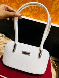 White Croc Shoulder Bag New Wdt Tag
