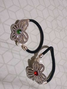 Combo Of Hair Comb And Scrunchies Rubber Bands