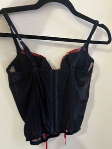 Red Embroidered Corset
