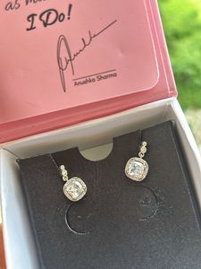 Silver Square Drop Earrings