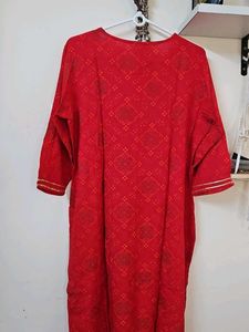 Red Printed Kurta
