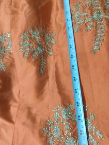 Orange Embroidered Kurta
