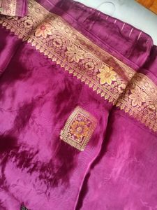 Pure Crape silk Weaving mistake Saree