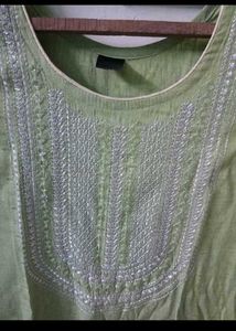 Green Embroidered Kurta Set