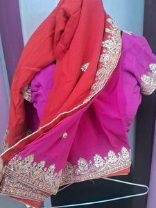 Pink Embroidered Saree  Blouse