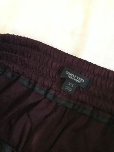 Maroon Wide Leg Pants With Slit Waist 30