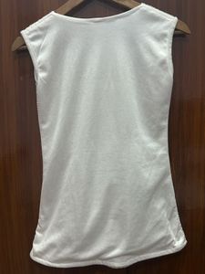 White Embellished Tank Top